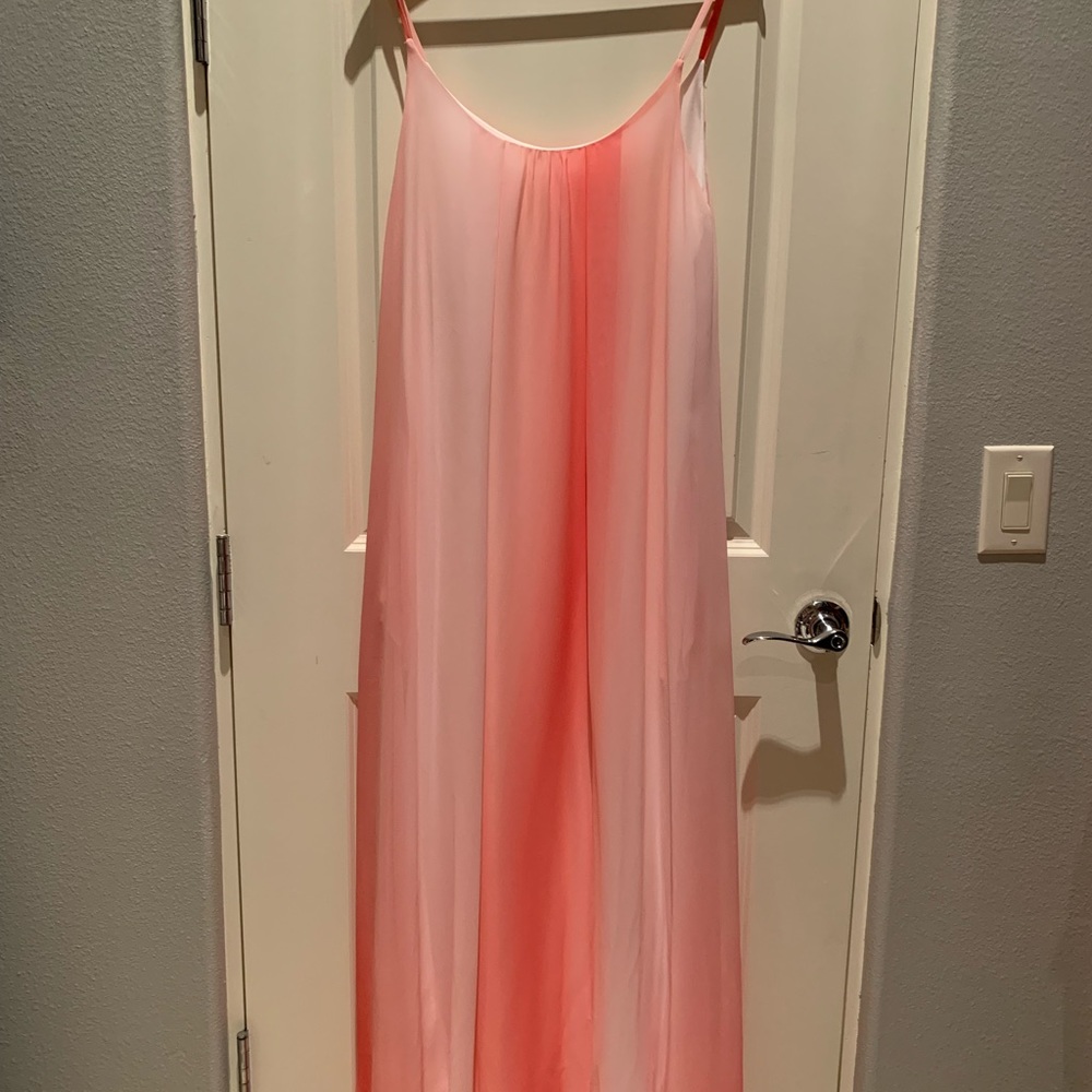 Pink Lily Oceans of Love Coral ombré maxi dress